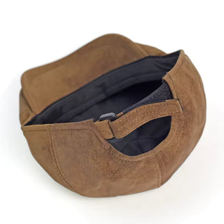 Casquette Chaude en Cuir Mélangé
