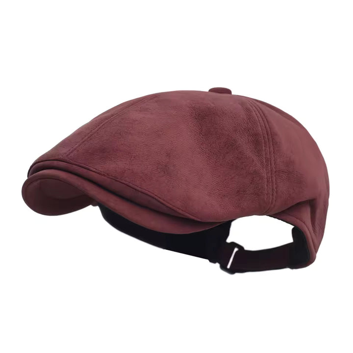 Casquette Chaude en Cuir Mélangé