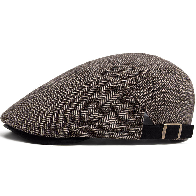 Casquette Chauffeur en Laine à Chevrons
