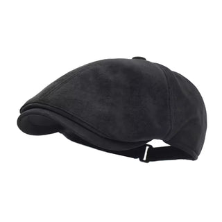 Casquette Chaude en Cuir Mélangé