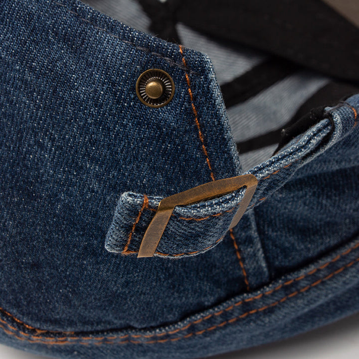 Casquette en Denim Surpiqué