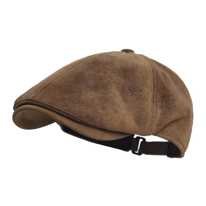 Casquette Chaude en Cuir Mélangé