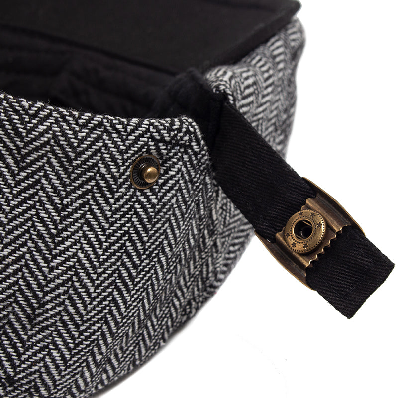 Casquette Chauffeur en Laine à Chevrons