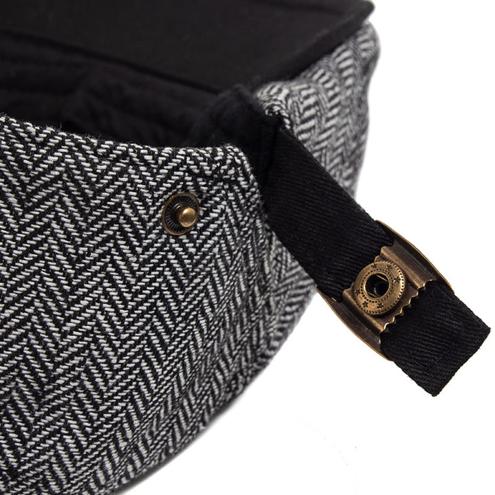 Casquette Chauffeur en Laine à Chevrons