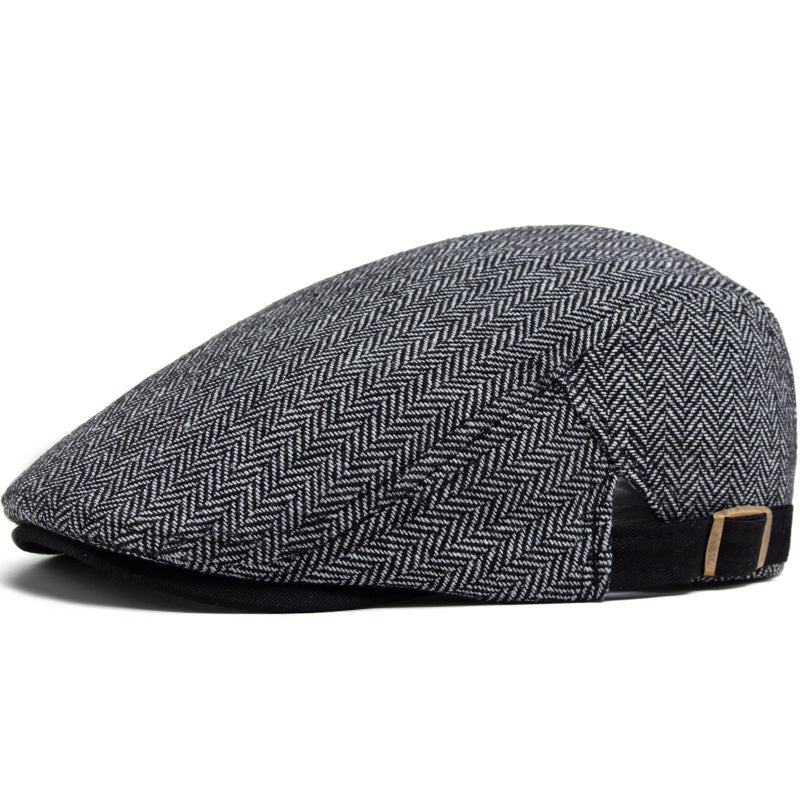Casquette Chauffeur en Laine à Chevrons
