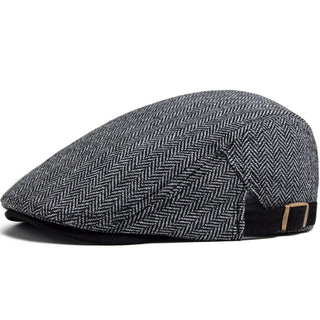 Casquette Chauffeur en Laine à Chevrons